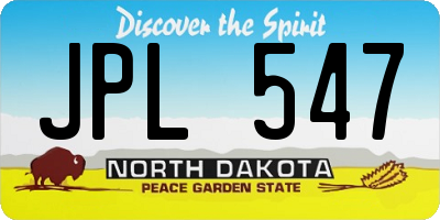 ND license plate JPL547