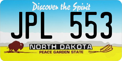ND license plate JPL553