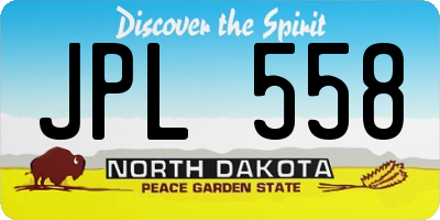 ND license plate JPL558