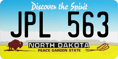 ND license plate JPL563