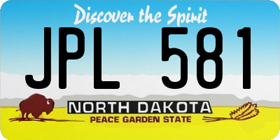 ND license plate JPL581