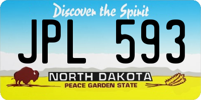 ND license plate JPL593