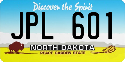 ND license plate JPL601
