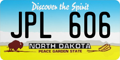 ND license plate JPL606