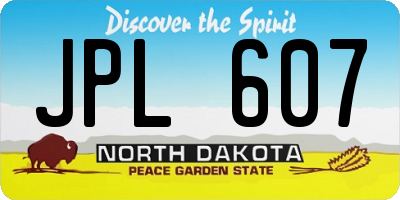ND license plate JPL607