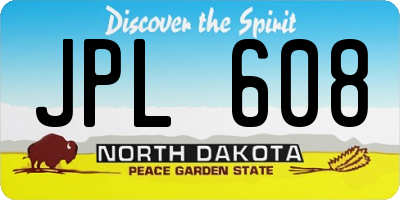 ND license plate JPL608