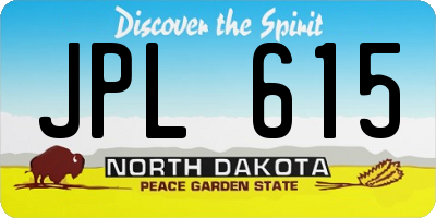 ND license plate JPL615