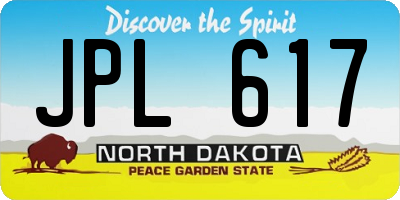 ND license plate JPL617