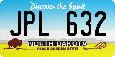ND license plate JPL632