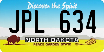 ND license plate JPL634