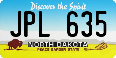 ND license plate JPL635