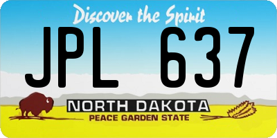 ND license plate JPL637