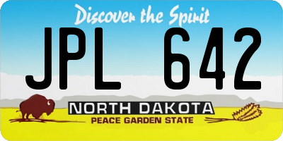 ND license plate JPL642