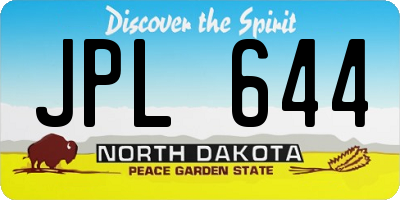 ND license plate JPL644