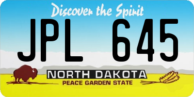 ND license plate JPL645