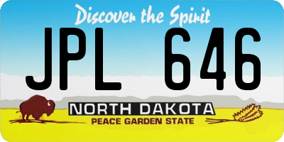 ND license plate JPL646