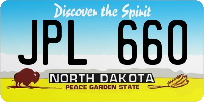 ND license plate JPL660