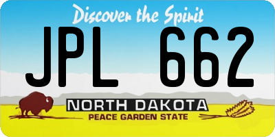 ND license plate JPL662
