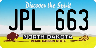 ND license plate JPL663