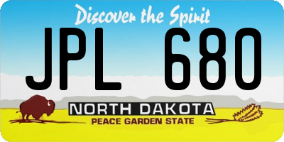 ND license plate JPL680
