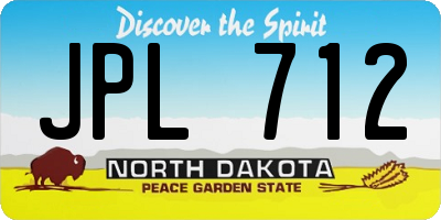 ND license plate JPL712