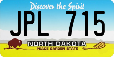 ND license plate JPL715
