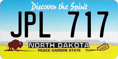 ND license plate JPL717