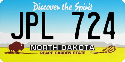 ND license plate JPL724