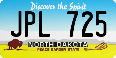 ND license plate JPL725