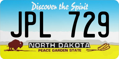 ND license plate JPL729