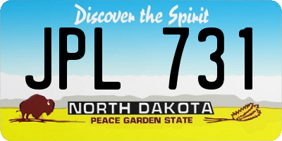 ND license plate JPL731