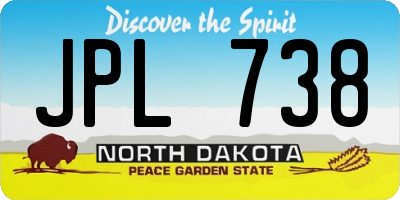 ND license plate JPL738