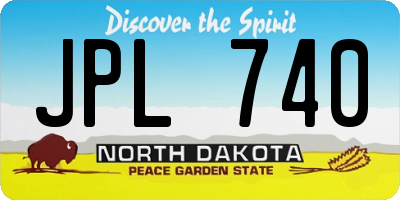 ND license plate JPL740