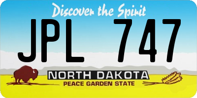 ND license plate JPL747
