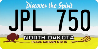 ND license plate JPL750