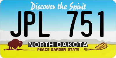 ND license plate JPL751