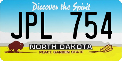 ND license plate JPL754