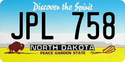 ND license plate JPL758