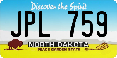 ND license plate JPL759
