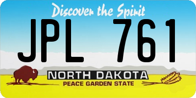 ND license plate JPL761
