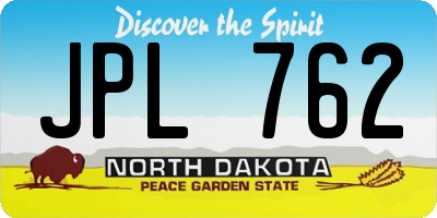 ND license plate JPL762