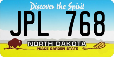 ND license plate JPL768