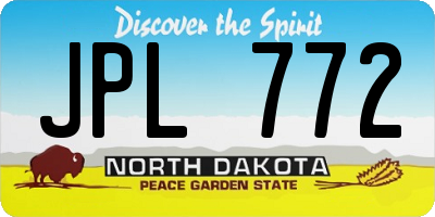 ND license plate JPL772
