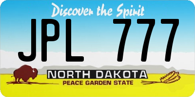 ND license plate JPL777