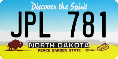 ND license plate JPL781