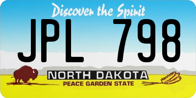 ND license plate JPL798