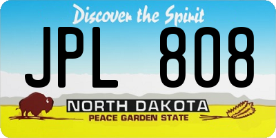 ND license plate JPL808
