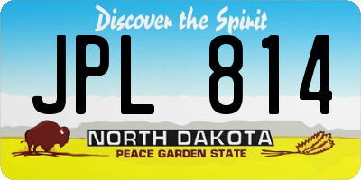 ND license plate JPL814