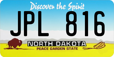ND license plate JPL816
