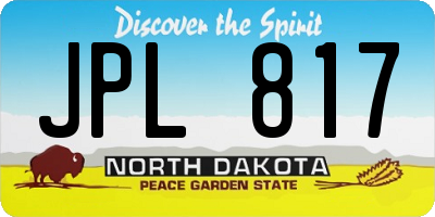 ND license plate JPL817